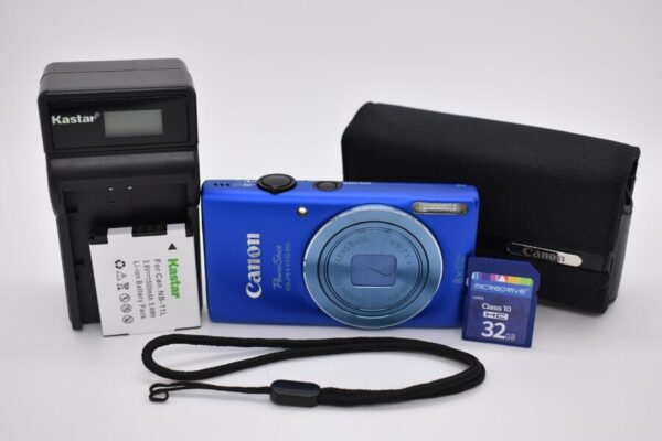 Canon Powershot Elph 115 Is Digital Camera Blue 16.0Mp 5X Optical Zoom