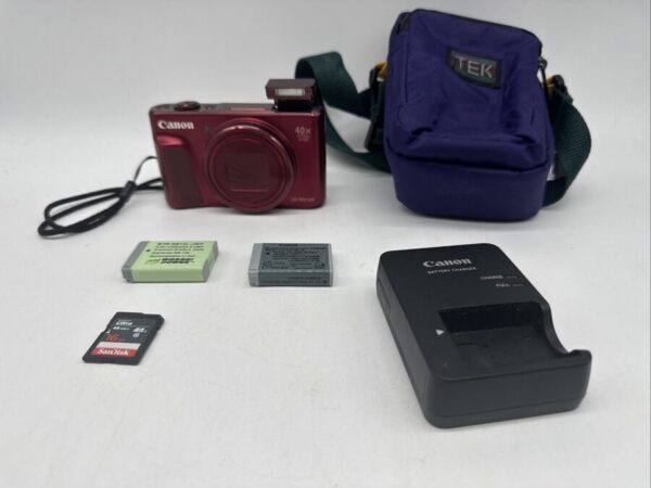 Canon Powershot Sx720 Hs Digital 20.3Mp Camera Bundle- Red - Read Description - Image 4