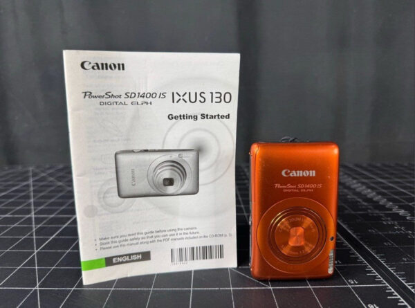 Canon Powershot Sd1400 Is Orange 14.1Mp 4X Zoom Compact Digital Camera