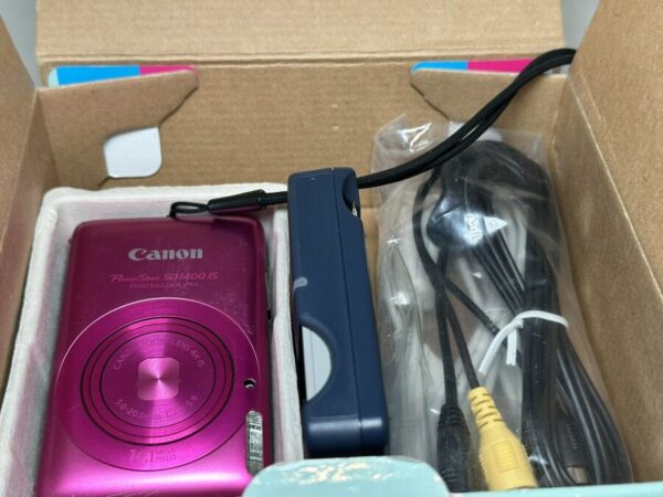 Canon Powershot Sd 1400 Is Digital Elph Camera Pink W Box Charger Tested - Image 3
