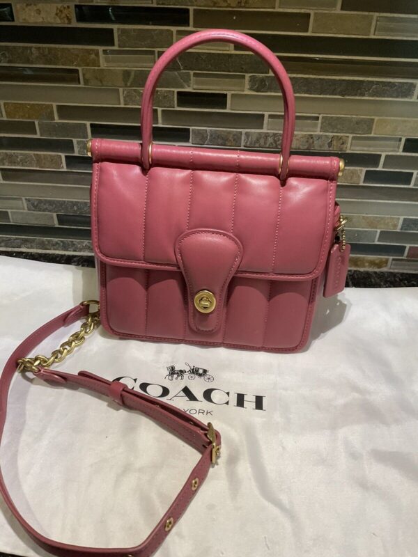 Coach Willis Top Handle 18 With Quilting Coach The Originals C3844 Rouge