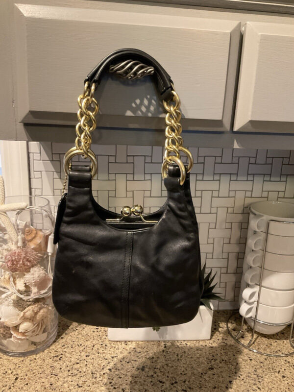 COACH Vintage Madison Kisslock Cowhide Leather Black Ltd Ed Archive 11660 - Image 2