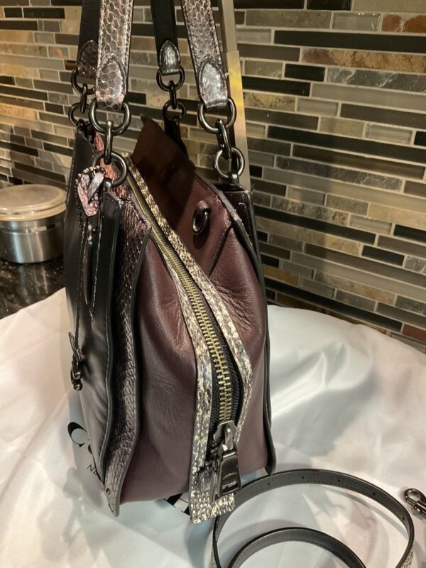 Coach 1941 Dreamer 36 Colorblock Snakeskin Satchel Purse Bag Leather 76459 - Image 4