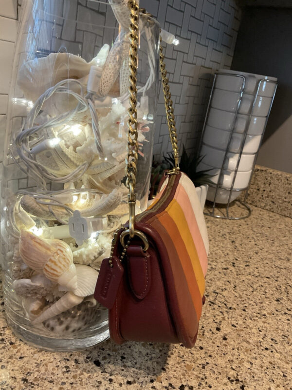 Coach 1941 Swinger 20 With Quilting Nappa Leather Brass/Wine Multi C3490 - Image 4