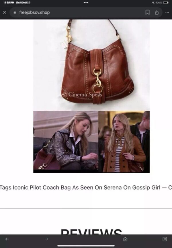 Coach Vintage Hamptons Leather Shoulder Hobo Bag 11043 Gossip Girl Cognac - Image 17
