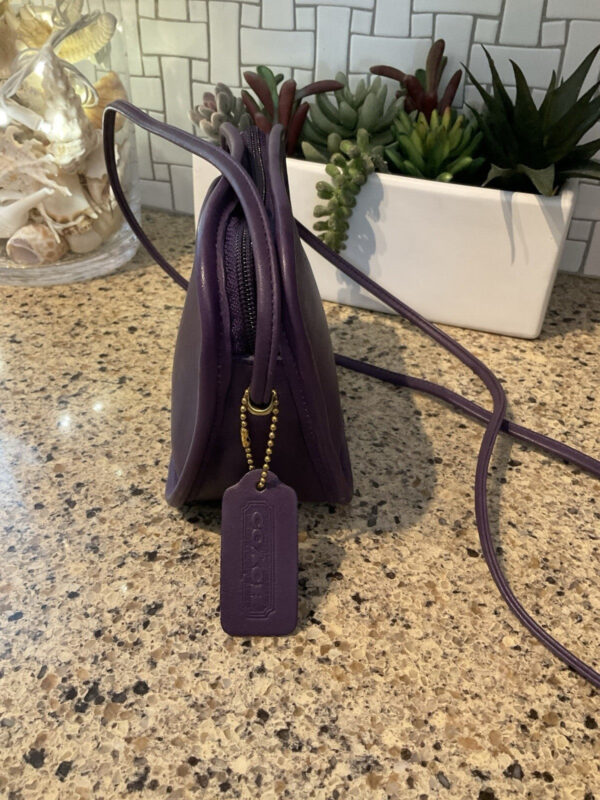 COACH VINTAGE HADLEY ZIP LEATHER CROSSBODY 9935 USA Purple - Image 5