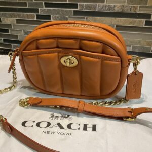 COACH Quilting Napa Leather Camera Shoulder Crossbody Bag C4814 Canyon SAMPLE