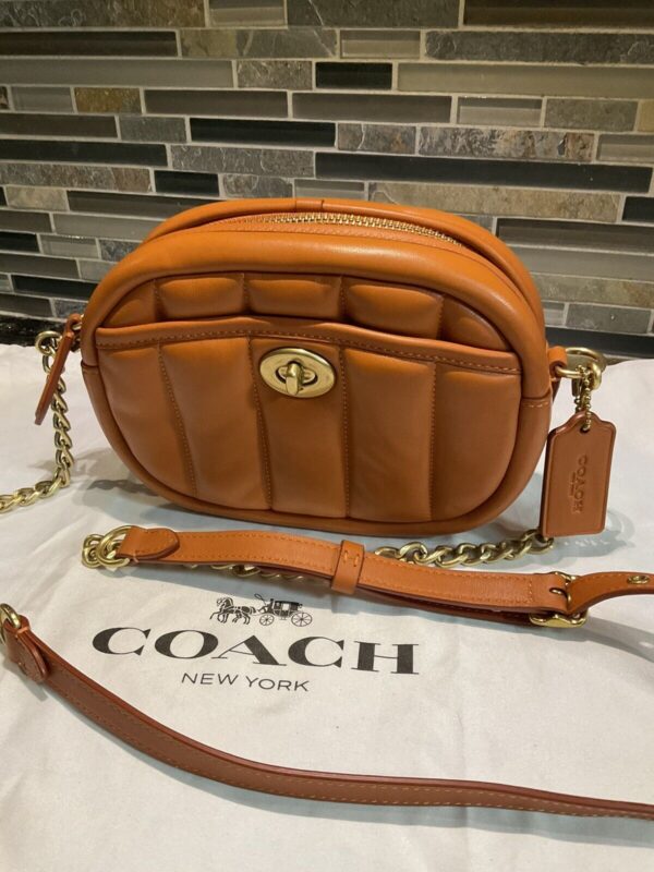 COACH Quilting Napa Leather Camera Shoulder Crossbody Bag C4814 Canyon SAMPLE