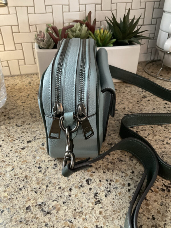 Coach Willow Camera Bag Crossbody Colorblock Leather  C0695 Sage Blue - Image 3
