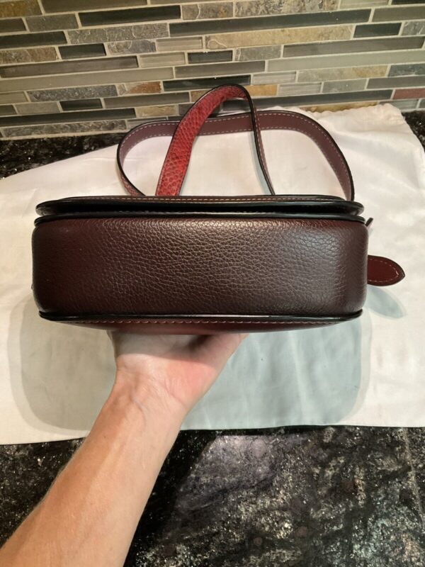 Coach 1941 Saddle Bag 23 Glovetanned Leather Colorblock Python 54547 Bordeaux - Image 6