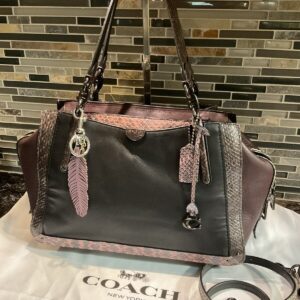 Coach 1941 Dreamer 36 Colorblock Snakeskin Satchel Purse Bag Leather 76459