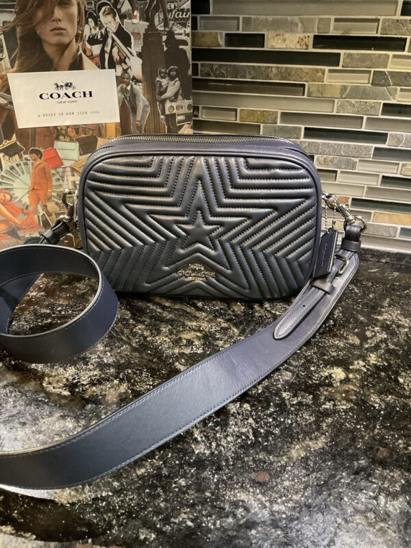 Coach Jes Bag With Star Quilting Napa Leather 1904 Navy Blue - Image 2