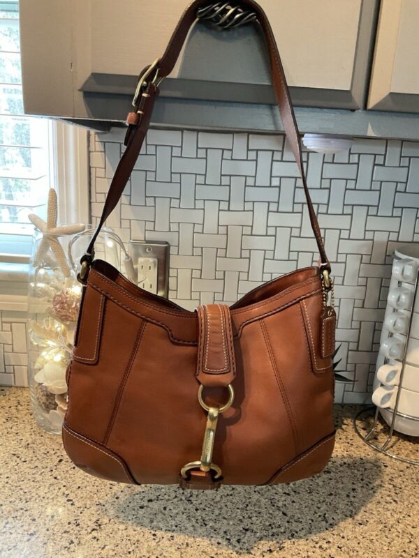 Coach Vintage Hamptons Leather Shoulder Hobo Bag 11043 Gossip Girl Cognac