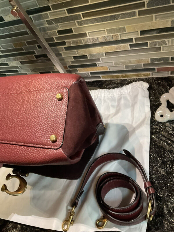 Coach May Leather With Snakeskin Shoulder Bag Style 4612  Wine - Image 6