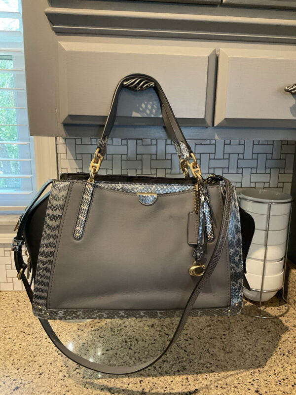 Coach 1941 Dreamer 36 Colorblock Snakeskin Satchel Purse Bag Leather 76459
