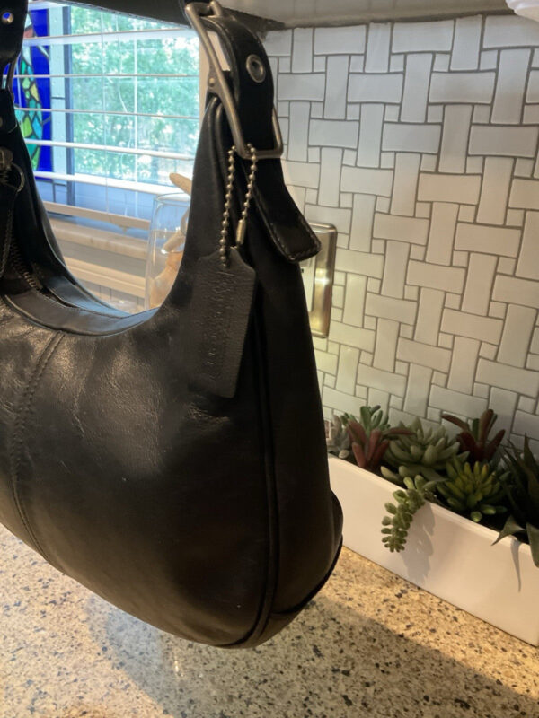 Vintage Coach Legacy West Zoe Crescent Hobo Bag Purse Leather Black 9342 - Image 3