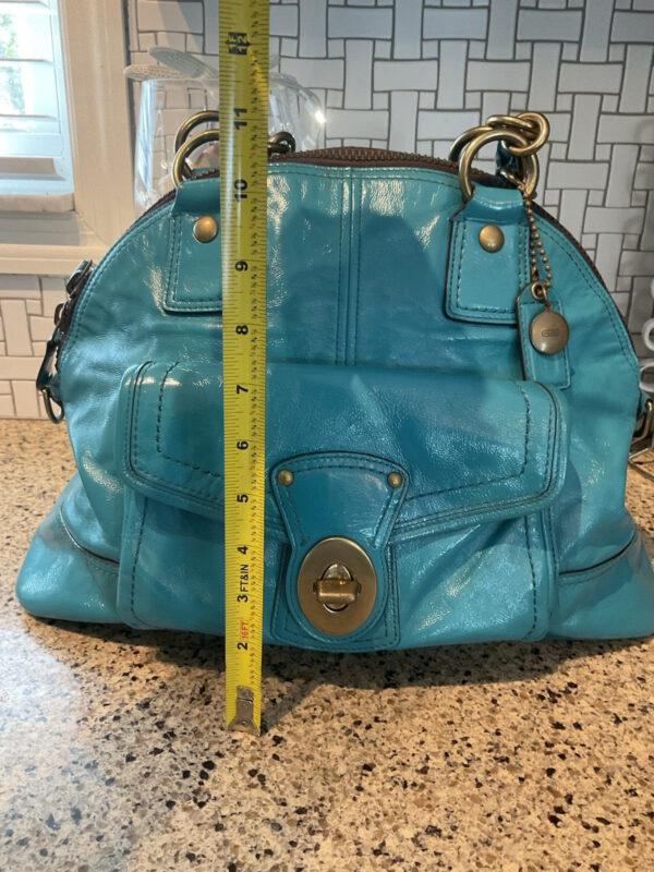 Coach Legacy Turquoise Patent Calf Leather Francine & Wallet 12295 - Image 13