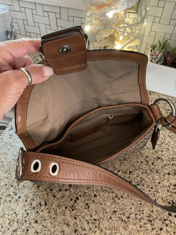 COACH Vintage SOHO Signature Buckle Flap Leather Bag 10925 Brown - Image 11