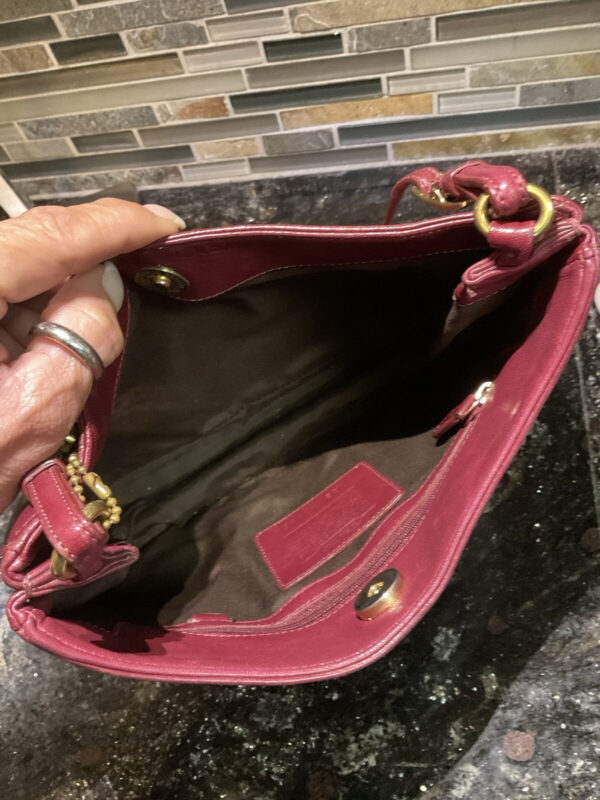 Vintage COACH Girlie Nappa Hobo Lamb Nappa Leather Handbag 8165 Red - Image 10