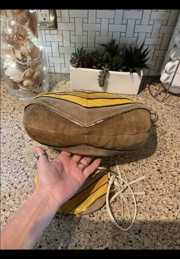Coach Vintage Soho Limited Edition Suede Leather Chevron Hobo Shoulder Bag 3664 - Image 9