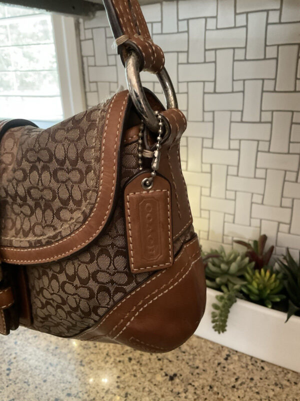 COACH Vintage SOHO Signature Buckle Flap Leather Bag 10925 Brown - Image 3