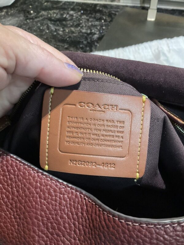 Coach May Leather With Snakeskin Shoulder Bag Style 4612  Wine - Image 8