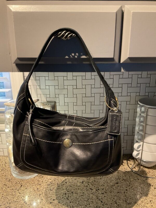 COACH Vintage Ergo Glovetanned Leather Shoulder Bag 10740 Black