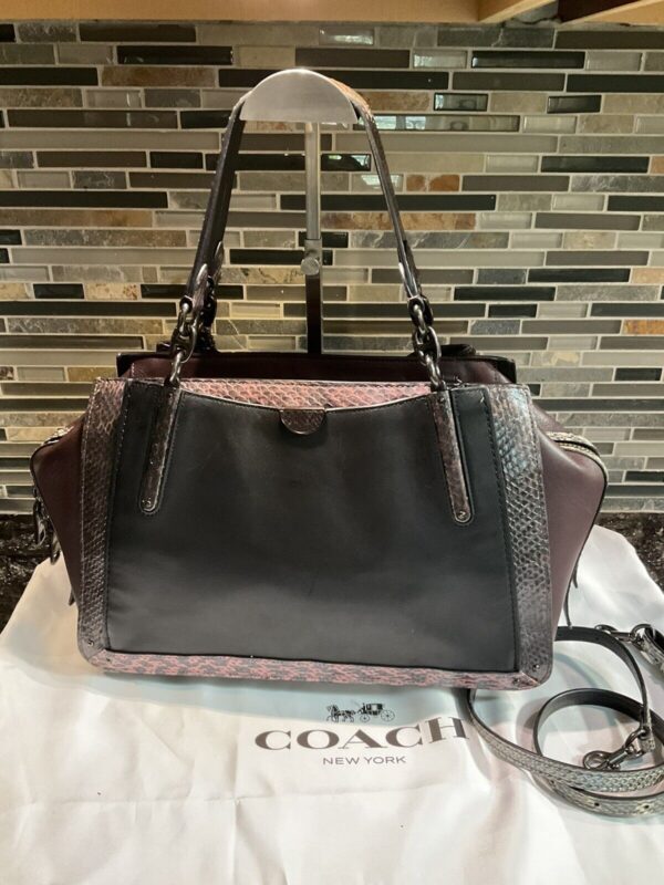 Coach 1941 Dreamer 36 Colorblock Snakeskin Satchel Purse Bag Leather 76459 - Image 5