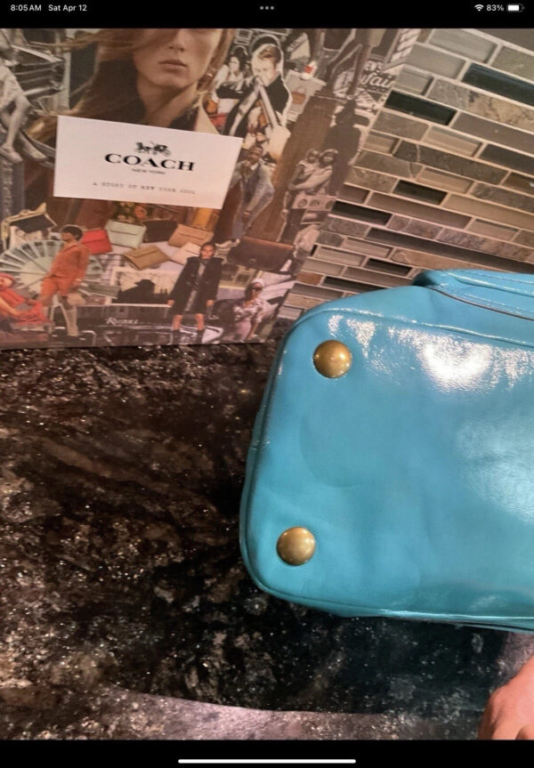 Coach Legacy Turquoise Patent Calf Leather Francine & Wallet 12295 - Image 8