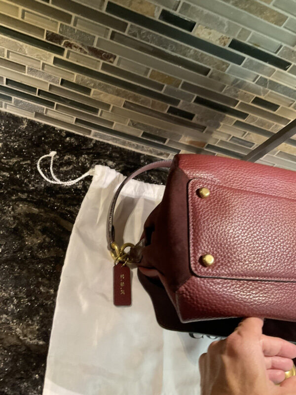 Coach May Leather With Snakeskin Shoulder Bag Style 4612  Wine - Image 7