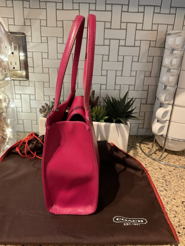 Coach Vintage Cashin Carry Tote Leather 6152 Italy Barbie Pink - Image 5