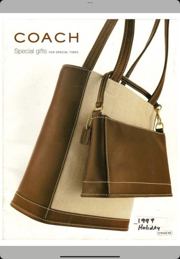 Vintage Coach Bleeker Satchel Linen & Black Leather Tote Bag 6121 - Image 13