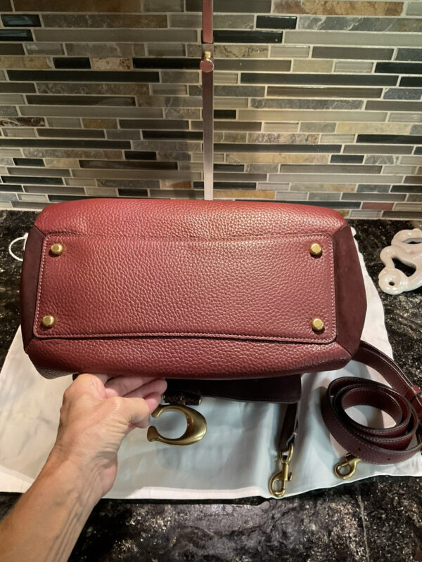 Coach May Leather With Snakeskin Shoulder Bag Style 4612  Wine - Image 5
