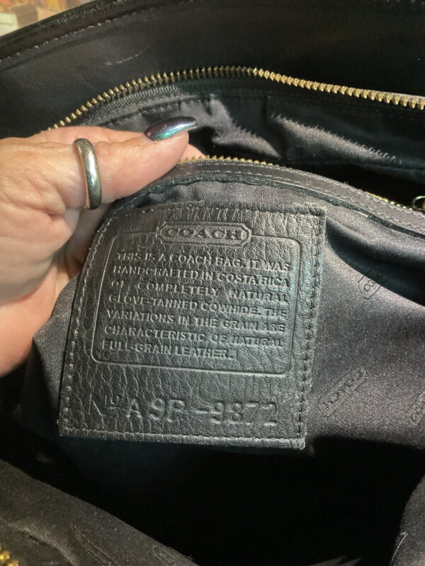 Coach Vintage Classic Compartment Tote Glovetanned Leather 9872 Black - Image 11