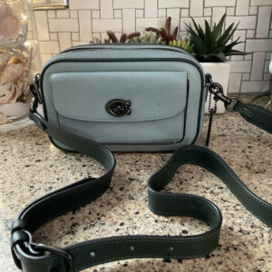 Coach Willow Camera Bag Crossbody Colorblock Leather  C0695 Sage Blue