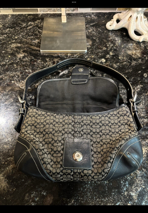 COACH Vintage SOHO Signature Buckle Flap Leather Bag 6818 Black - Image 9