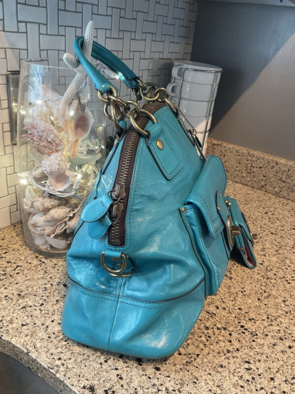 Coach Legacy Turquoise Patent Calf Leather Francine & Wallet 12295 - Image 3