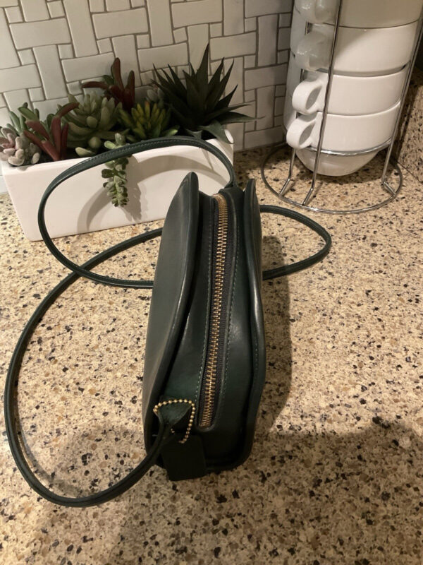 COACH VINTAGE KIMBALL Zip Glovetanned Leather Crossbody  Bag 9911 Forest Green - Image 6