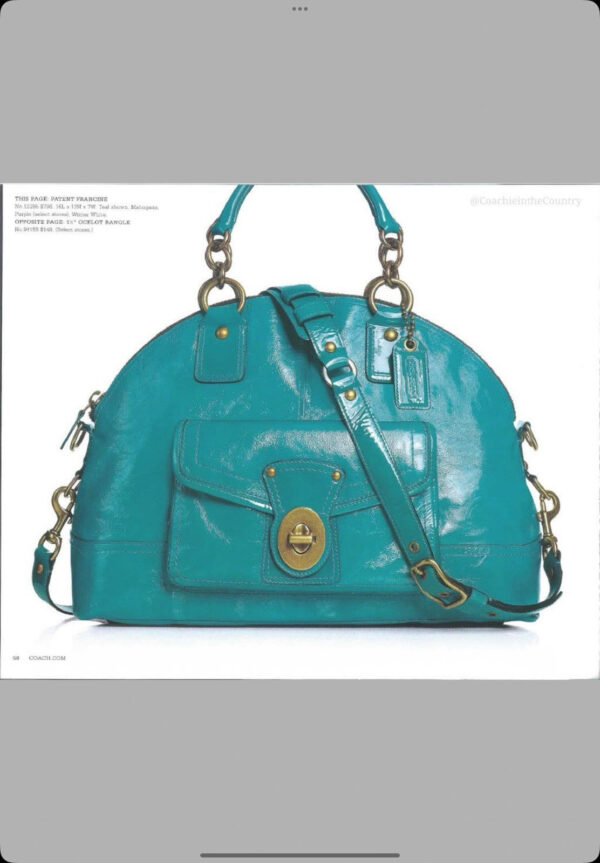 Coach Legacy Turquoise Patent Calf Leather Francine & Wallet 12295 - Image 16