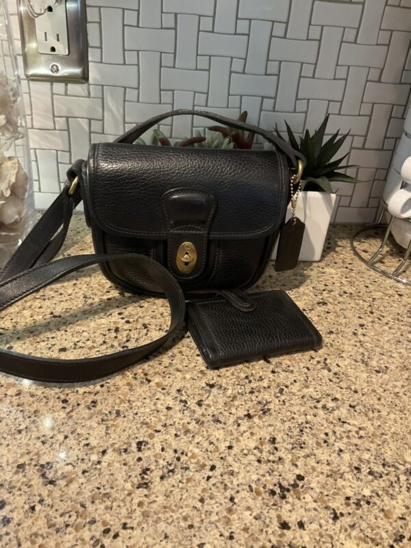 Vintage Coach Sheridan Durham Mini & Card Case Black Leather 4211 4304