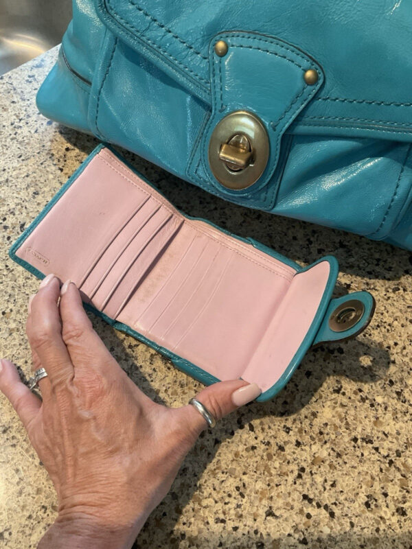 Coach Legacy Turquoise Patent Calf Leather Francine & Wallet 12295 - Image 11