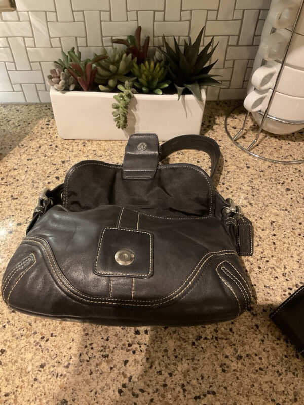 COACH Vintage SOHO Satchel Buckle Flap Cowhide Leather Bag & Wallet 10188 Black - Image 9