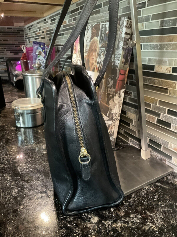 Coach Vintage Classic Compartment Tote Glovetanned Leather 9872 Black - Image 5