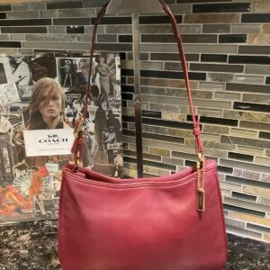 Vintage COACH Girlie Nappa Hobo Lamb Nappa Leather Handbag 8165 Red