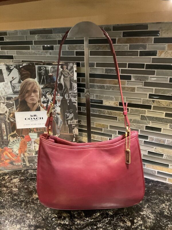 Vintage COACH Girlie Nappa Hobo Lamb Nappa Leather Handbag 8165 Red
