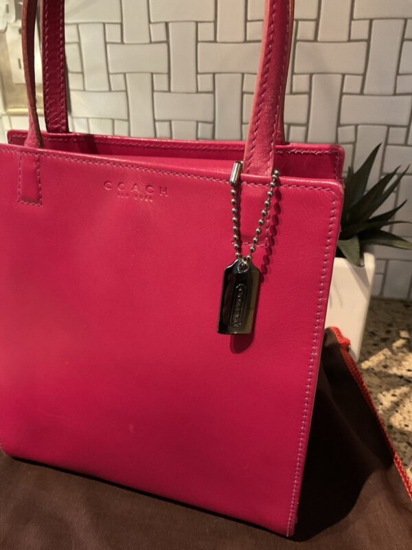 Coach Vintage Cashin Carry Tote Leather 6152 Italy Barbie Pink - Image 3