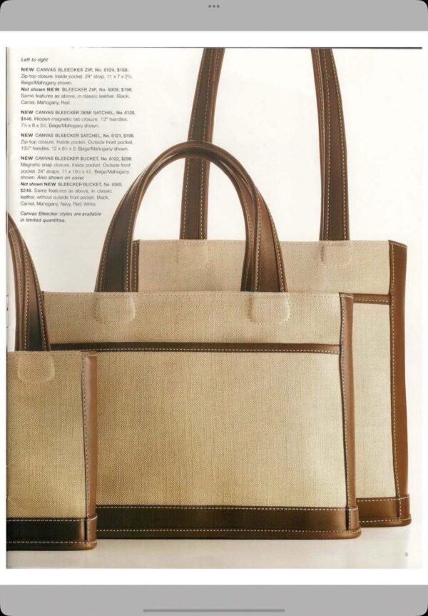 Vintage Coach Bleeker Satchel Linen & Black Leather Tote Bag 6121 - Image 12
