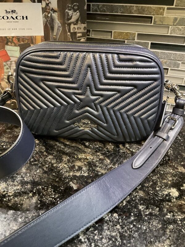 Coach Jes Bag With Star Quilting Napa Leather 1904 Navy Blue