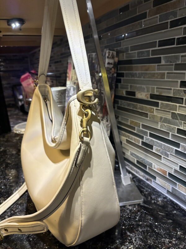 Coach C6340 Tabby Hobo Shoulder Handbag  Leather Chalk Ivory - Image 3