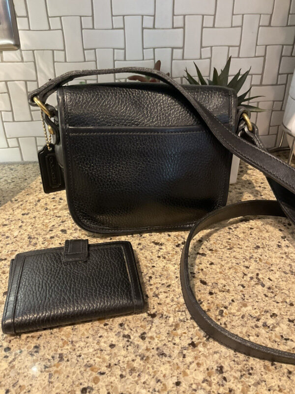 Vintage Coach Sheridan Durham Mini & Card Case Black Leather 4211 4304 - Image 3
